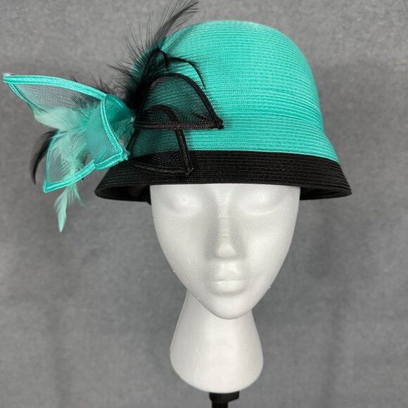 Teal and Black KENTUCKY DERBY HAT or SUNDAY CHURCH SERVICE HAT. - Picture 1 of 6